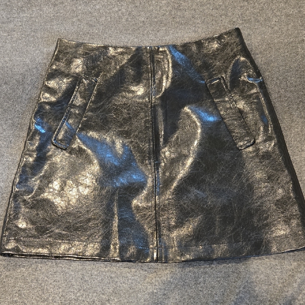 Kendall & Kylie Silver Blue A-Line Mini Skirt